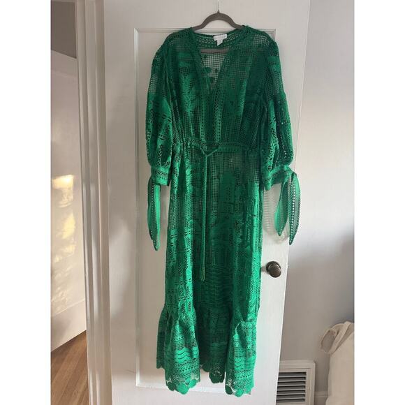 House of Harlow Dresses & Skirts - House of Harlow 1960 Green Guipure Lace Palace & Palm Maxi Coverup Dress